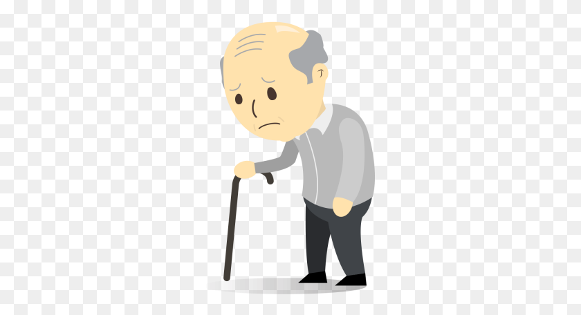 245x396 Sad Clipart Elderly - Sad Person Clipart