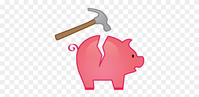 378x353 Sad Clipart Piggy Bank - Bank Clipart