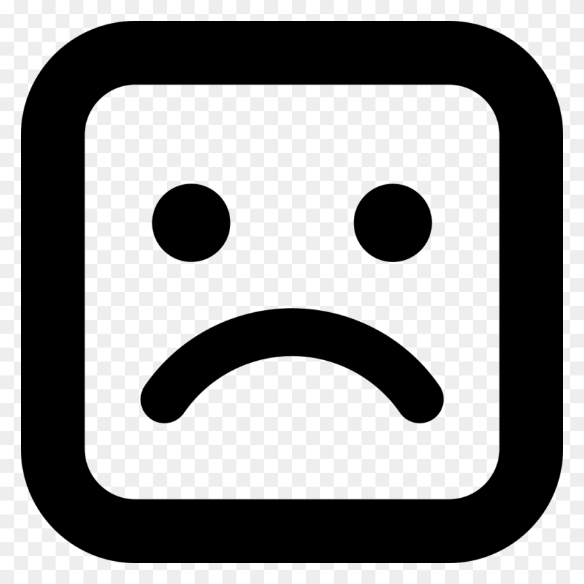 980x980 Sad Emoticon Square Face Png Icon Free Download - Sad Mouth PNG