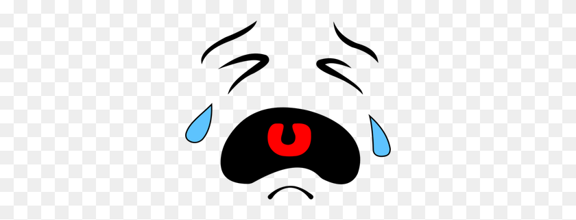 300x261 Sad Face Clip Art Crying - Crying Clipart