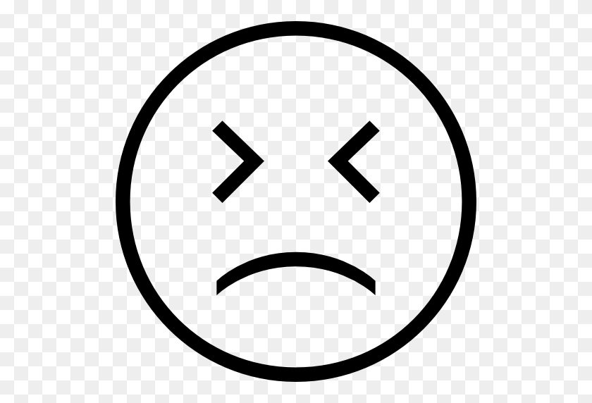 512x512 Sad Face Emoticon Outline - Sad Face Emoji PNG