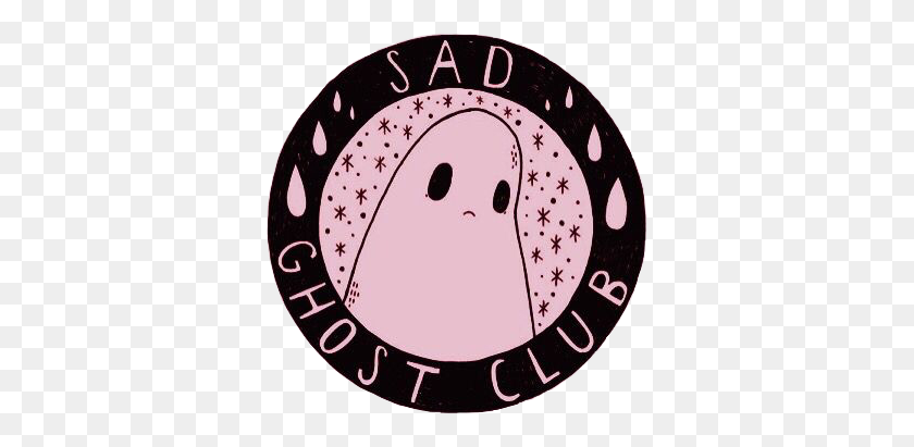 351x351 Sad Ghost Cute Aesthetic Girly Scary Grunge Pink Black - Aesthetic Clipart