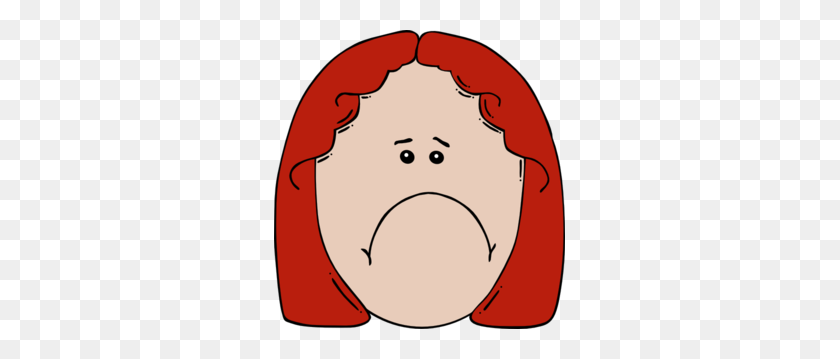 291x299 Sad Girl Red Hair Clip Art - Sad Face Images Clip Art