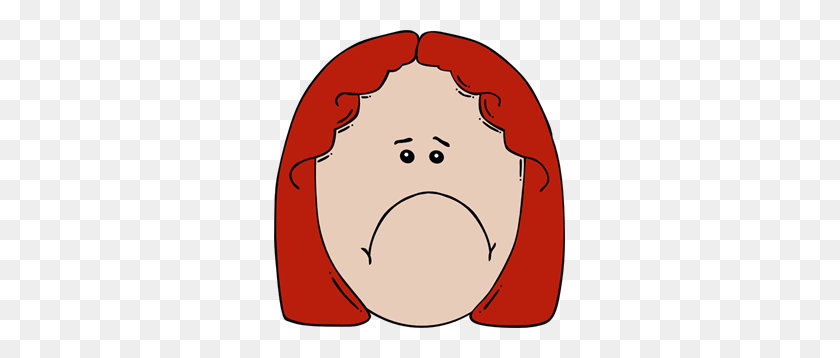 291x298 Грустная Девушка С Рыжими Волосами Png Клипарт Для Интернета - Мультфильм Волосы Png