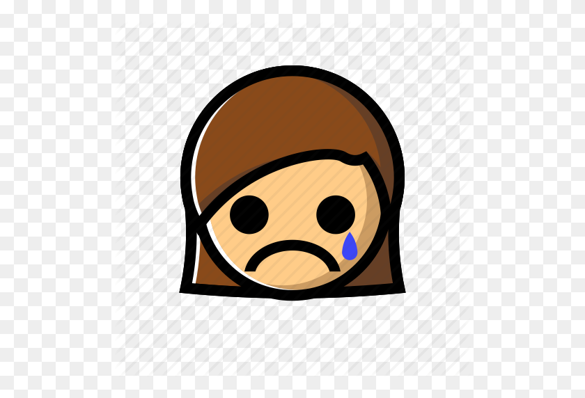 512x512 Sad Girls Crying - Girl Emoji Clipart