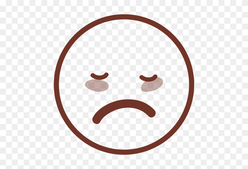 512x512 Sad Sleepy Emoticon - Sad PNG
