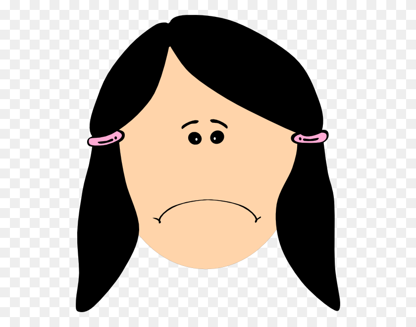 534x600 Sadness Smiley Face Clip Art - Girl Emoji Clipart