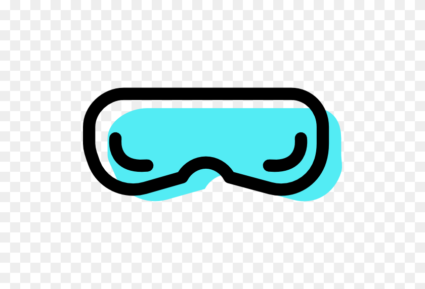 512x512 Safety Glasses Flat Icon - Science Goggles Clipart