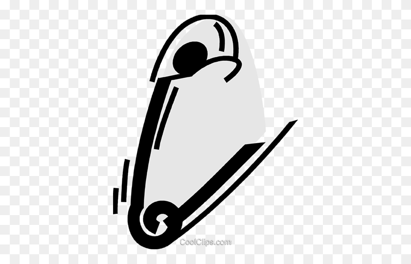378x480 Safety Pins Royalty Free Vector Clip Art Illustration - Safety Clipart Black And White
