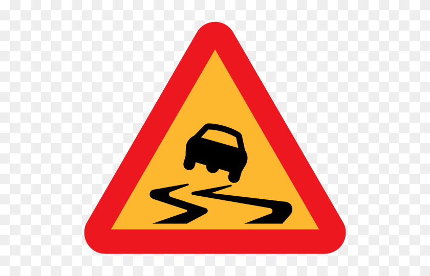 720x480 Safety Topic Image Road Sign Slippery Surface - Safety PNG