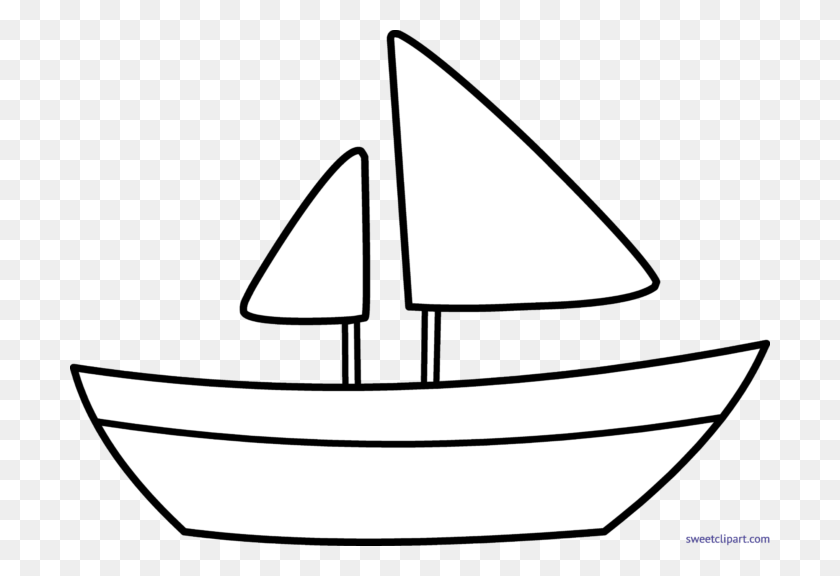 700x516 Парусник Lineart Картинки - Лодка Черно-Белый Клипарт