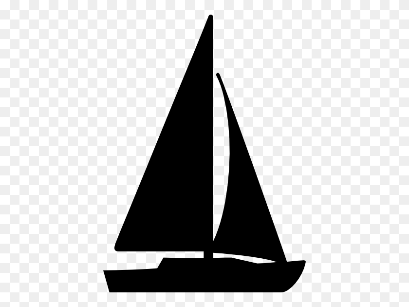 416x570 Парусник Черный И Белый Парусник Парусные Лодки Катание На Лодке - Скоростной Катер Клипарт Черный И Белый