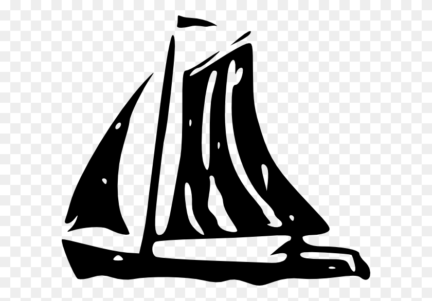 600x526 Sailboat Clipart - Yacht Clipart Black And White
