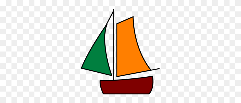 276x300 Sailboat Clipart Colorful - Sailboat PNG