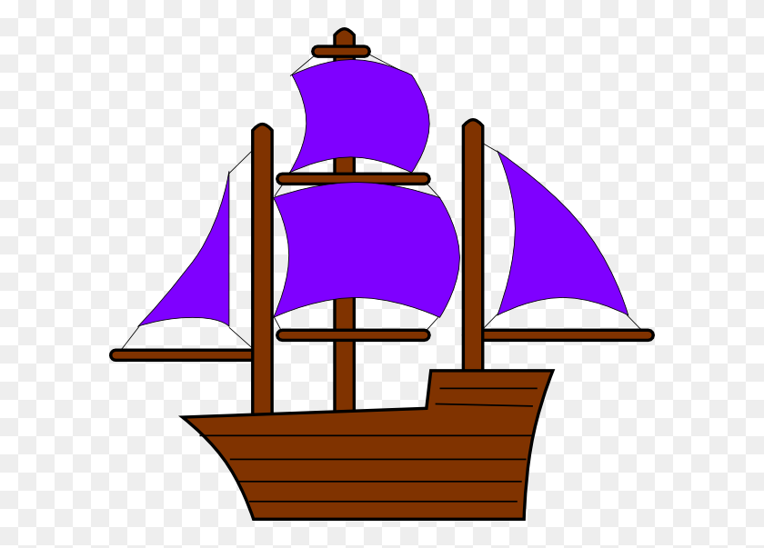 600x543 Sailboat Clipart Purple - Yacht Clipart