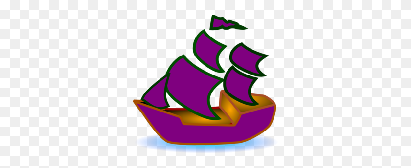 298x285 Sailboat Clipart Purple - Speed Boat Clipart
