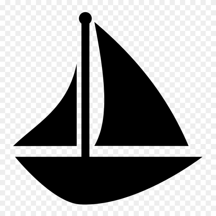 800x800 Sailboat Clipart Symbol - Yacht Clipart Black And White