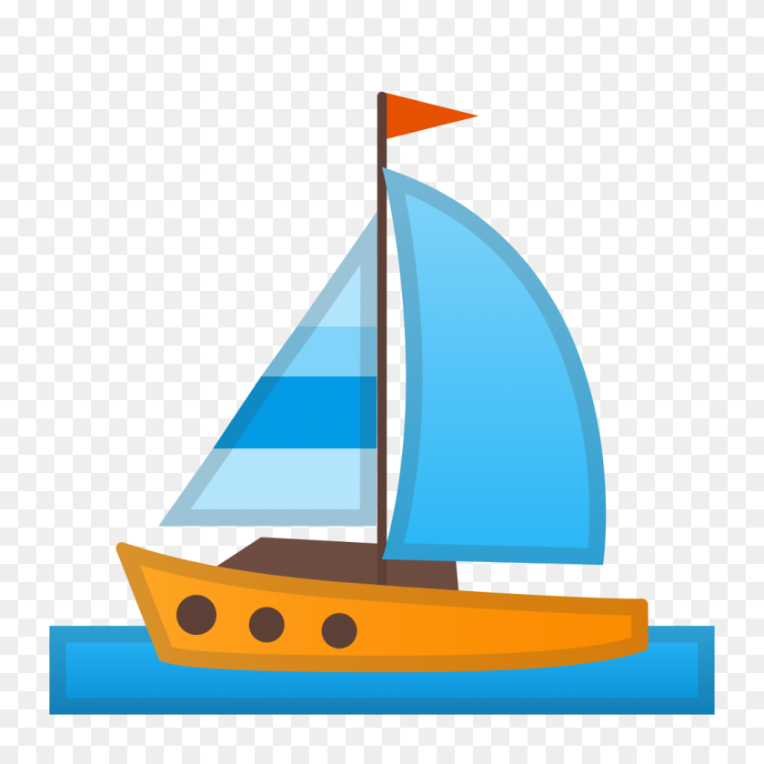 1024x1024 Значок Парусник Ното Смайлики Путешествия Набор Иконок Google - Парусная Лодка Png