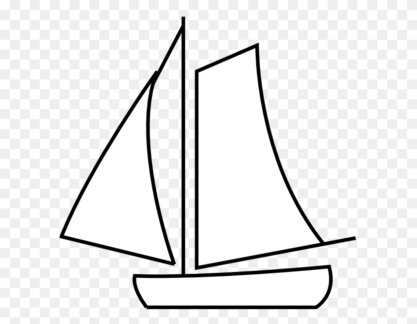600x593 Парусная Лодка Белые Картинки - Лодка Клипарт Черный И Белый