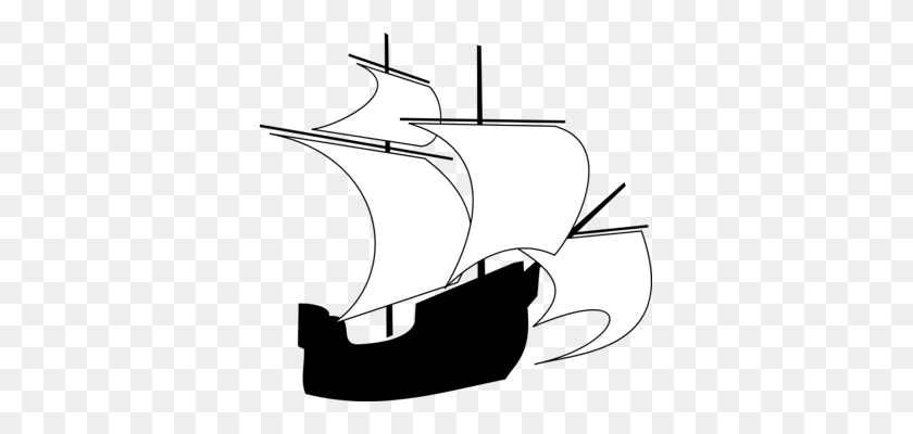 361x340 Sailing Ship Sailboat Drawing - Yacht Clipart Black And White