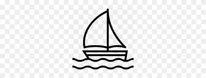 260x260 Sailing Yacht Clipart - Nautical Clipart Black And White