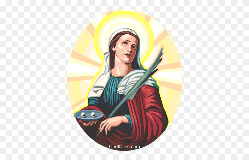 392x480 Saint Lucy Royalty Free Vector Clip Art Illustration - Saints Clipart