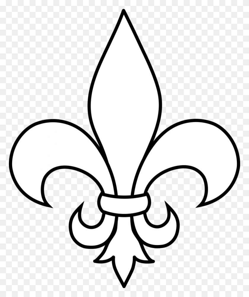 849x1024 Saints Fleur De Lis Para Colorear - New Orleans Saints Clipart