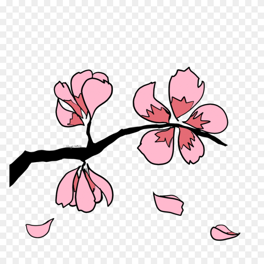 894x894 Sakura Blossom Clipart Hojas - Flor De Sakura Png