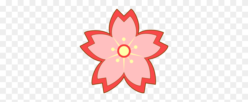 300x288 Sakura Flower Clip Art - Flower Pattern Clipart