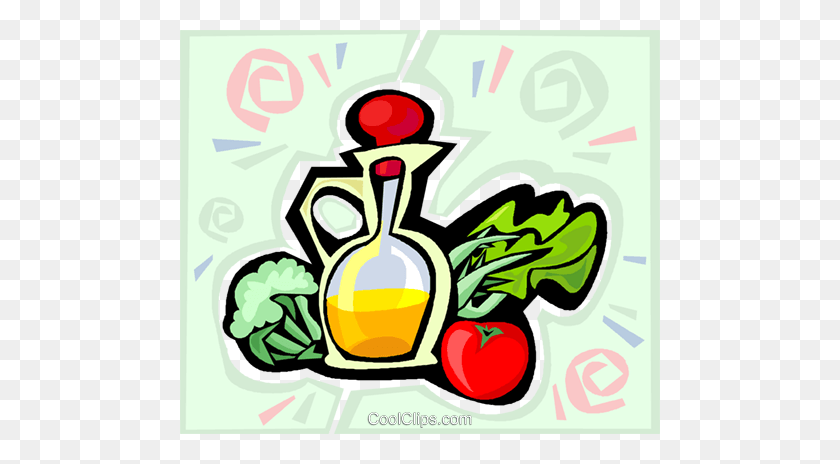 480x404 Salad Dressing Royalty Free Vector Clip Art Illustration - Salad Clipart