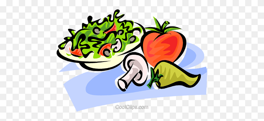 480x327 Salad With Mushrooms Royalty Free Vector Clip Art Illustration - Salad Clipart