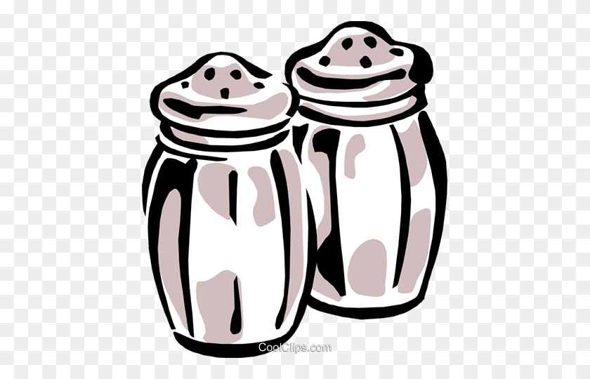435x480 Salt And Pepper Shakers Royalty Free Vector Clip Art Illustration - Pepper Clipart