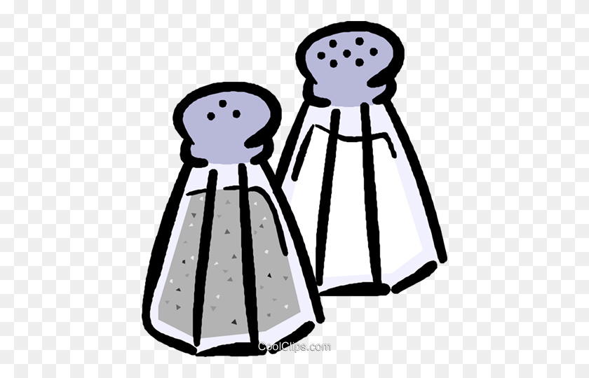 436x480 Salt And Pepper Shakers Royalty Free Vector Clip Art Illustration - Salt And Pepper Clipart