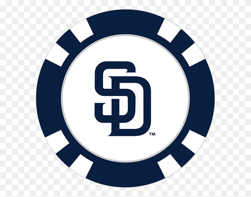 600x602 San Diego Padres Poker Chip Ball Marker - San Diego Clipart