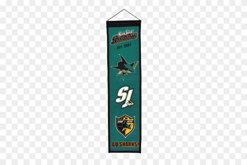 500x500 San Jose Sharks Logo Evolution Heritage Banner - San Jose Sharks Logo PNG