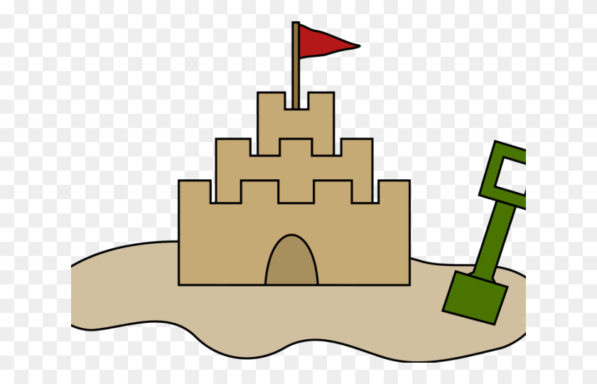 640x480 Мультяшный Замок Из Песка - Клипарт С Изображением Замка С Привидениями