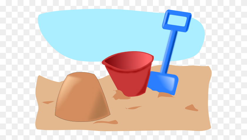 600x416 Sand Castle Clipart Simple - Sand Clipart Black And White