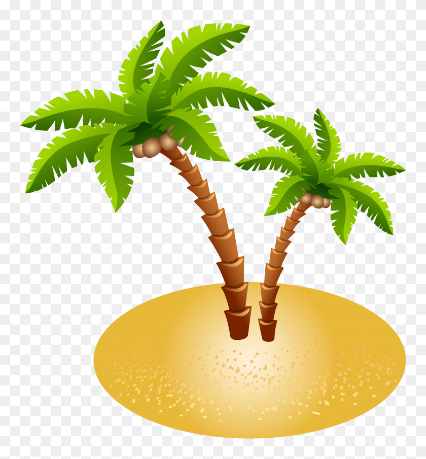 6459x7000 Sand Clipart Palm Tree - Palm Tree Border Clipart