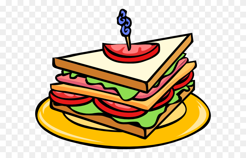 600x480 Sandwich Clip Art Free Clipart Images - Cake Clipart Black And White