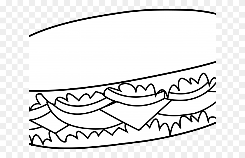 640x480 Sandwich Clipart Submarine Sandwich - Sandwich Clipart Blanco Y Negro