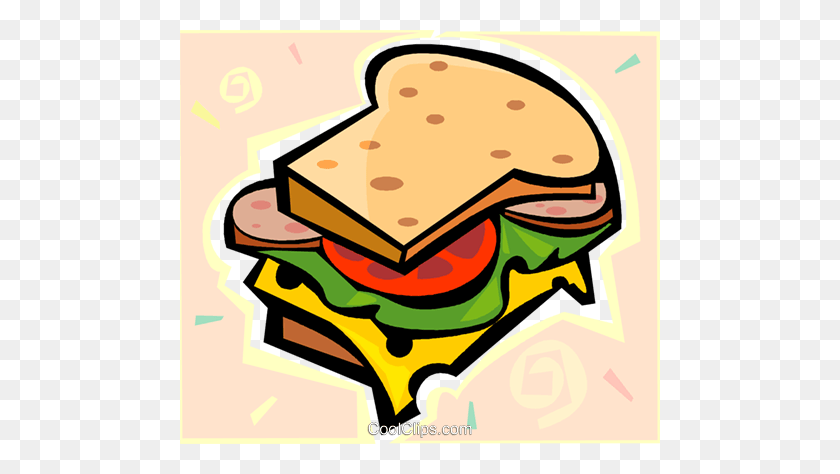 480x414 Sandwich Royalty Free Vector Clip Art Illustration - Ot Clipart