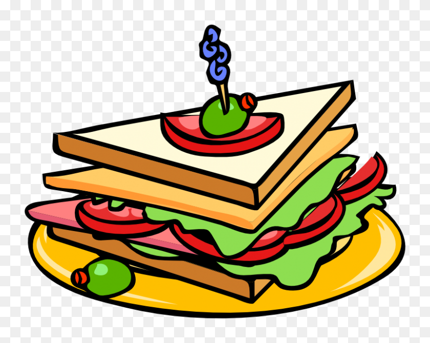 800x627 Sandwich Con Cebolla Y Lechuga Png Clipart Jokingart Sandwich - Sandwich Clipart Blanco Y Negro