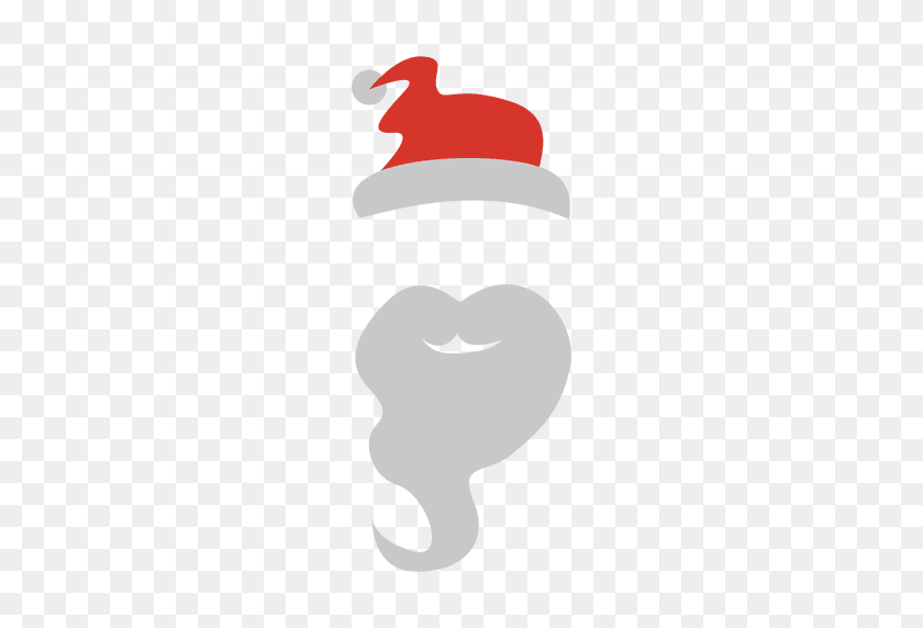 512x512 Santa Beard With Hat Cartoon - Santa Beard Clipart