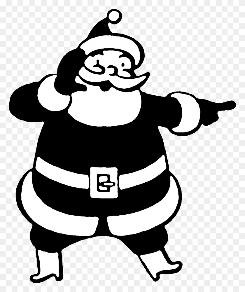 1591x1920 Santa Claus Christmas Black And White Clip Art - Black Santa Claus Clipart