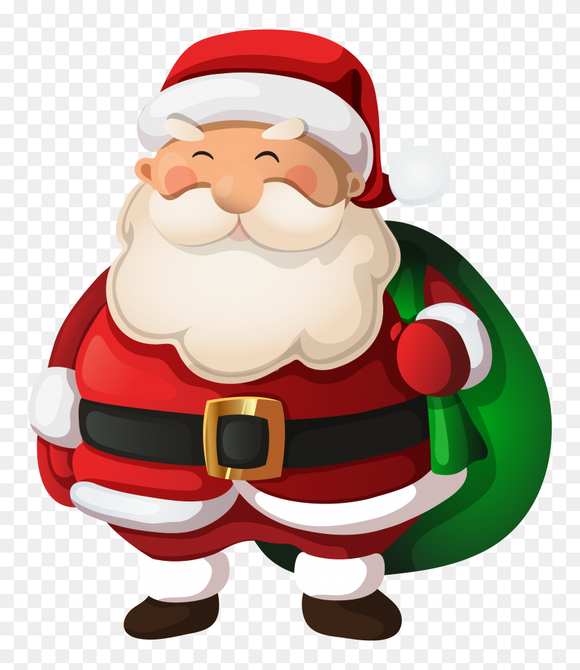 5370x6268 Santa Claus Clipart - Santa Head Clipart