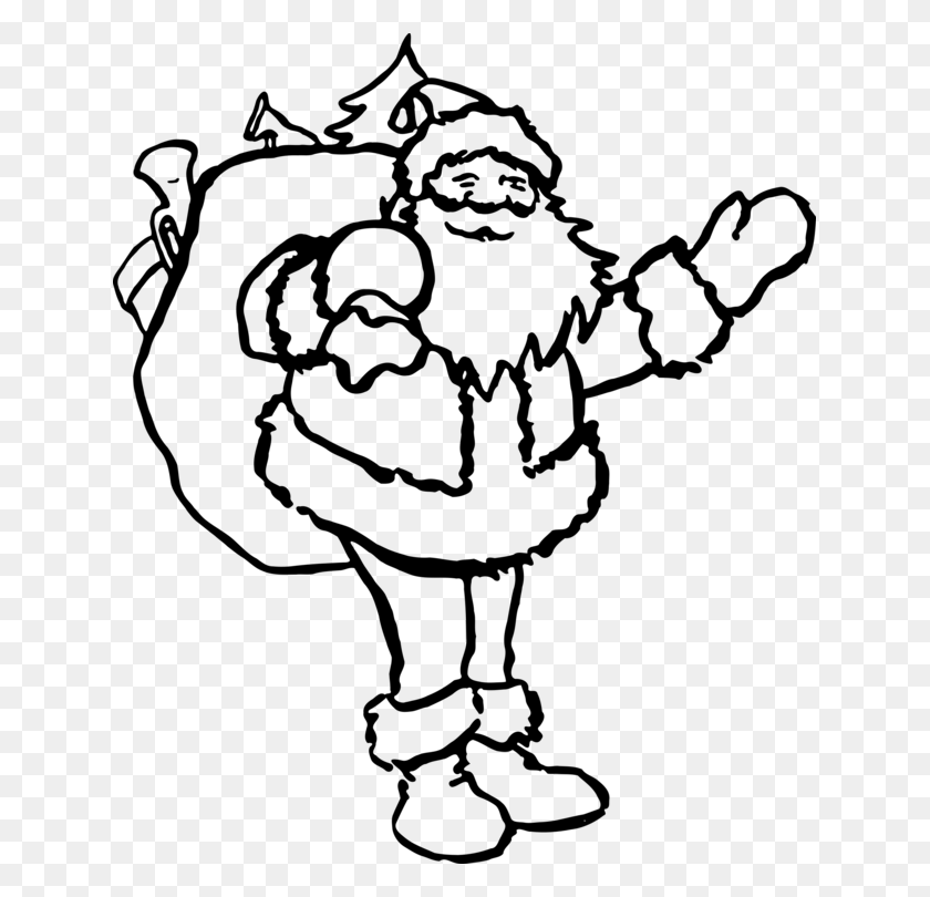 635x750 Santa Claus Drawing Black And White Christmas Coloring Book Free - Santa Claus Clipart Black And White