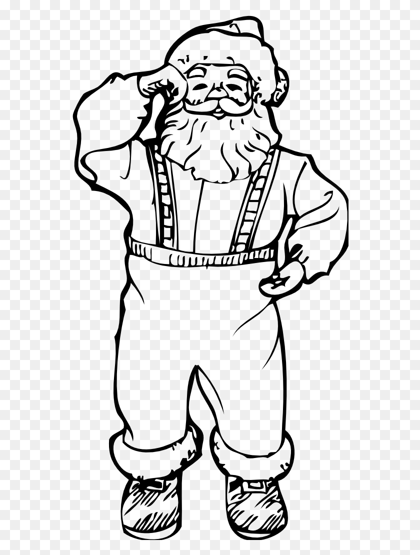 555x1050 Santa Claus Reindeer Christmas Clip Art - Black Santa Claus Clipart