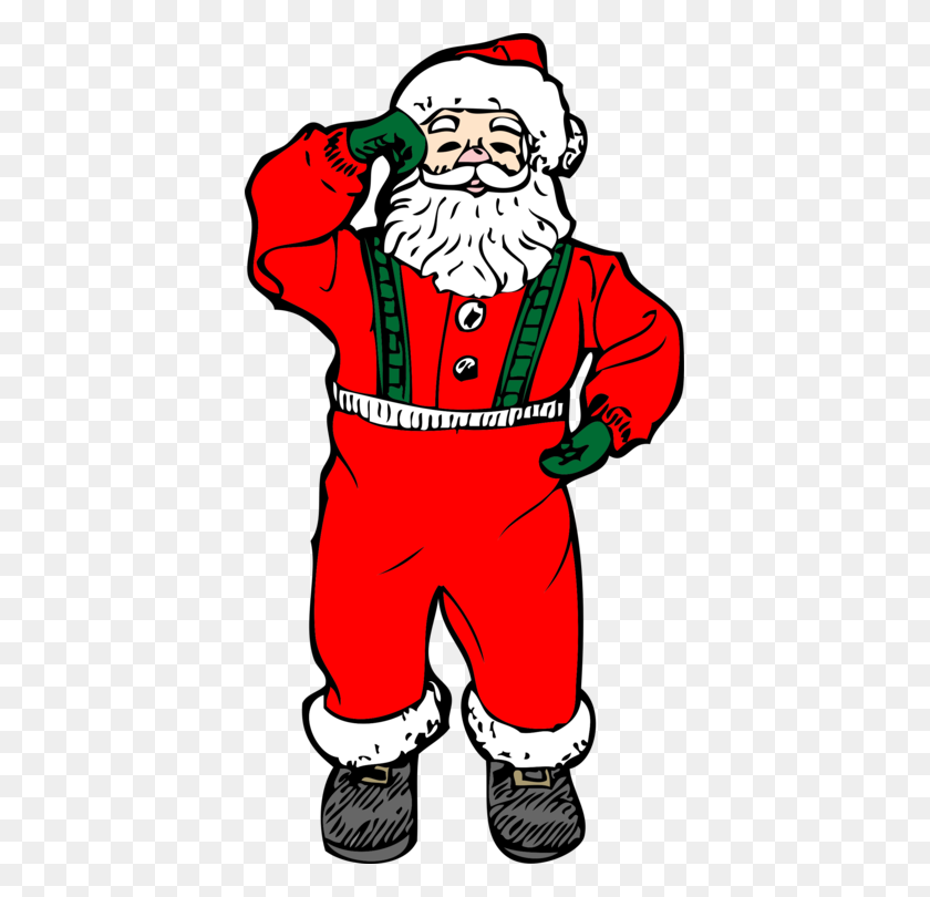 397x750 Santa Claus Reindeer Christmas Tree Father Christmas Free - Reindeer Clipart Free