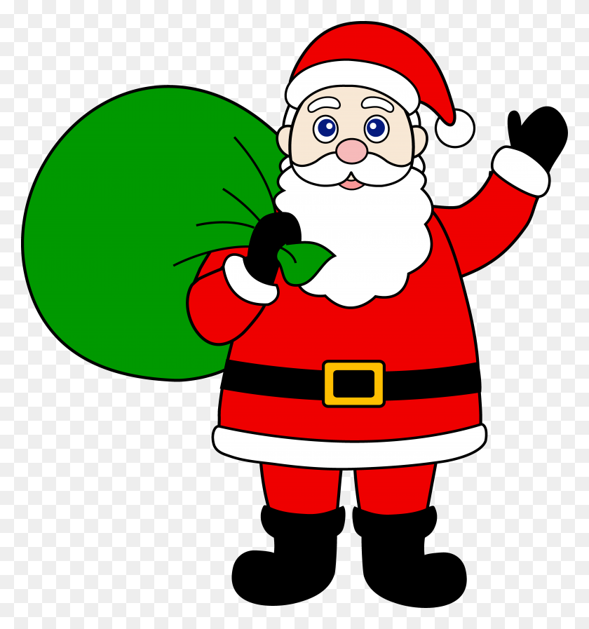 7060x7577 Рождественская Елка Санта-Клауса И Подарочная Сумка Gr - Рождественские Клипарт Для Facebook