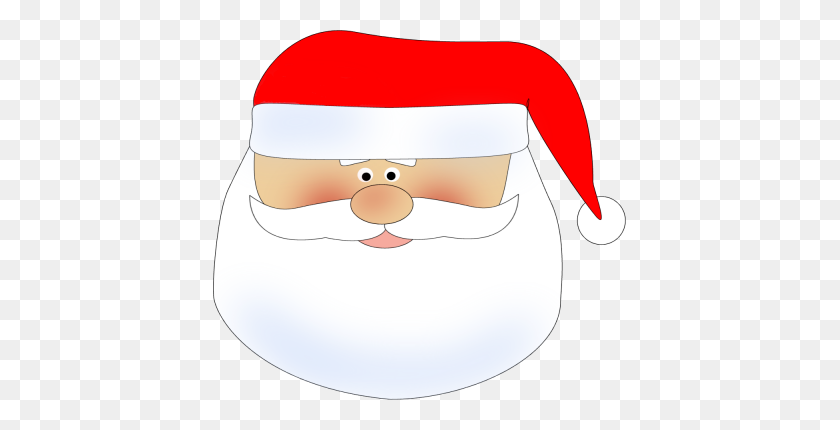 413x370 Santa Face Clip Art - Cute Santa Clipart